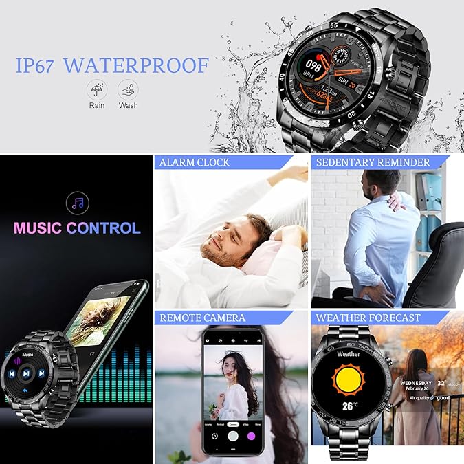 Men Stainless Steel Smart Watch